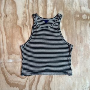 Green and White Striped Tank Top